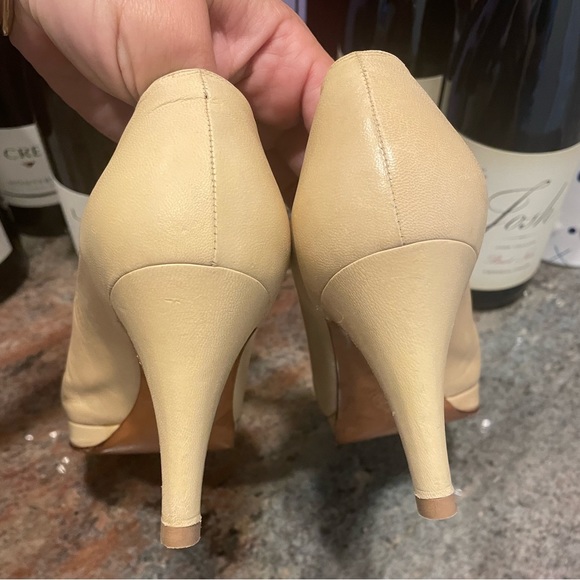 Chanel nude black cap toe classic pump platform heel 36.5 - Picture 10 of 16